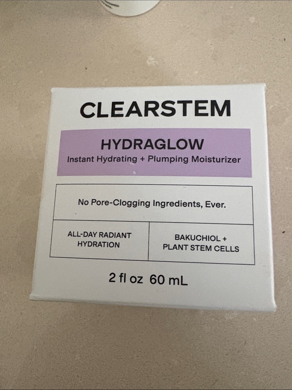 CLEARSTEM Hydraglow Instant Hydrating + Plumping Moisturizer - White & Lavender